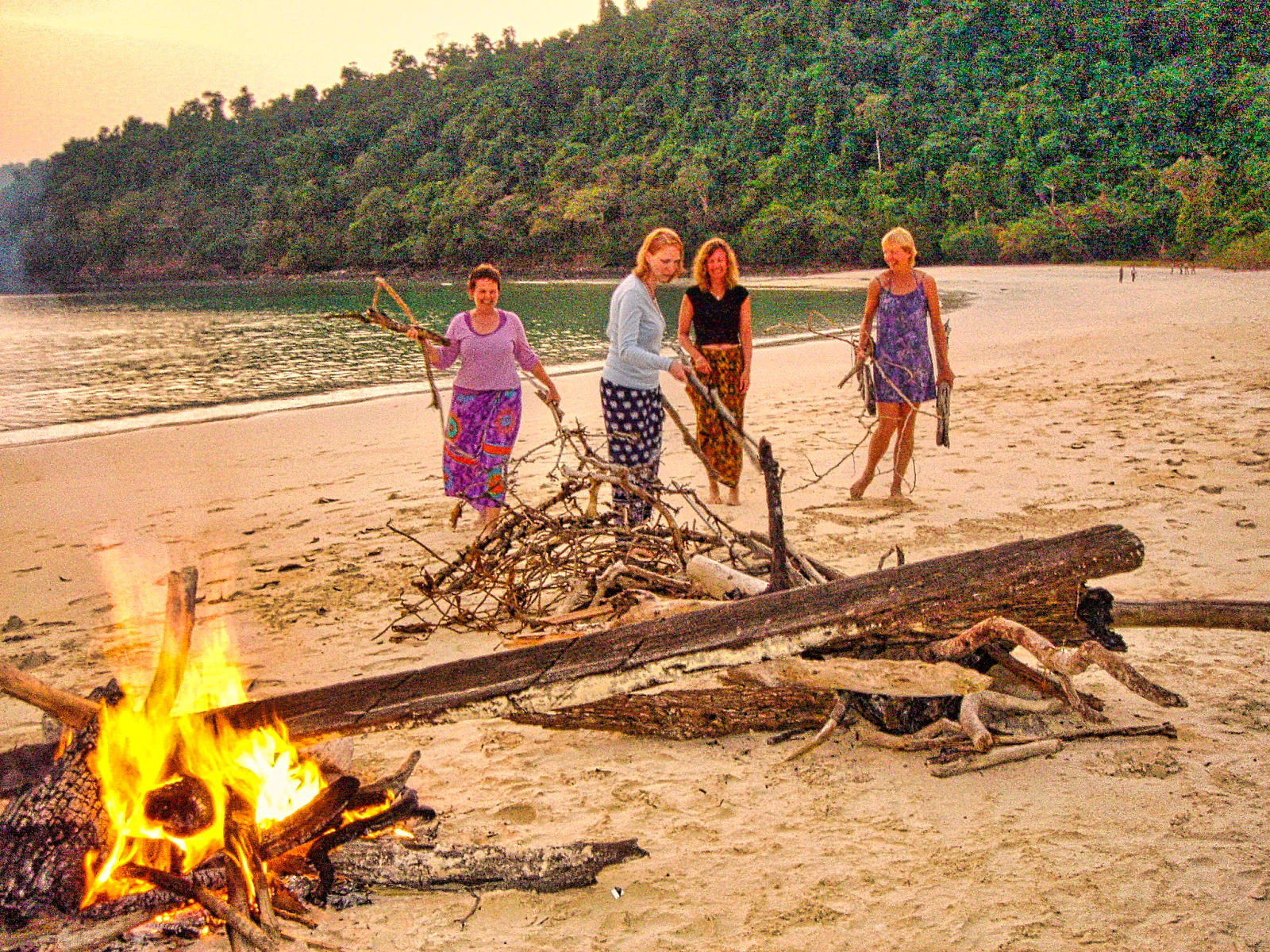 Beach bonfire