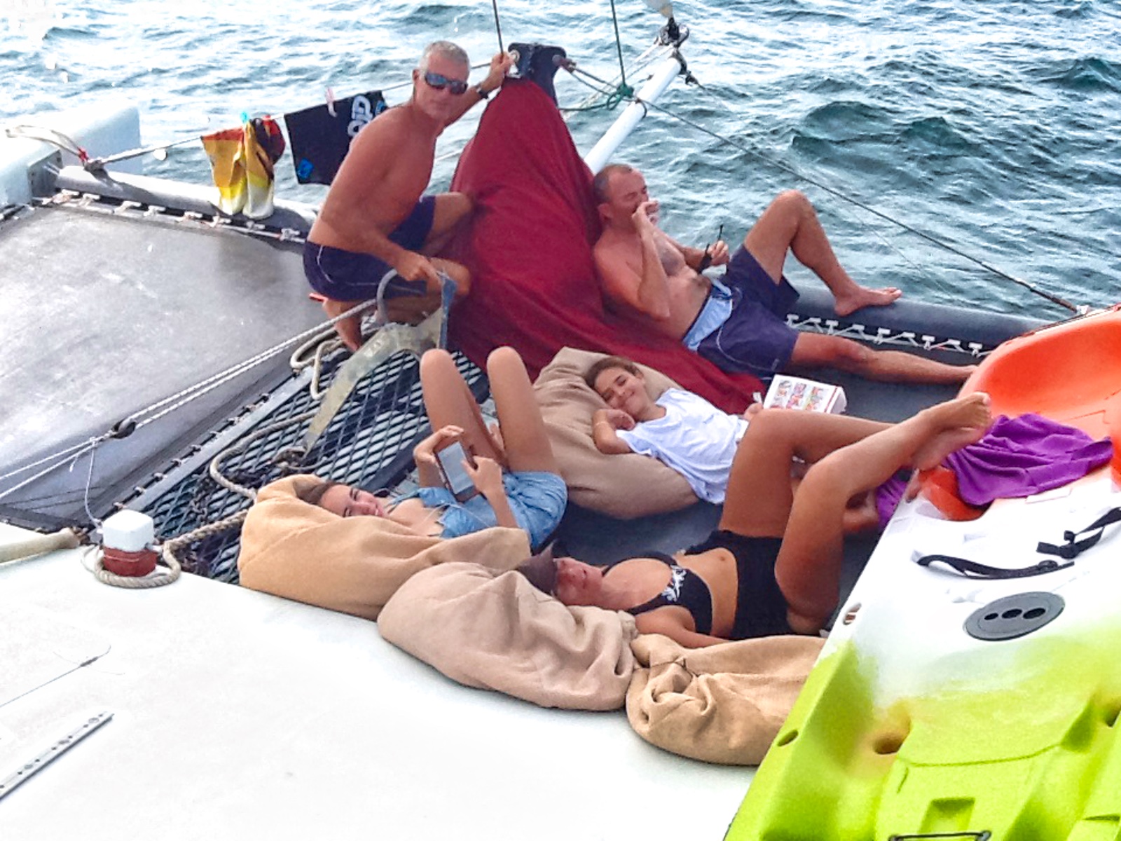 Foredeck bean bags - Full Steam