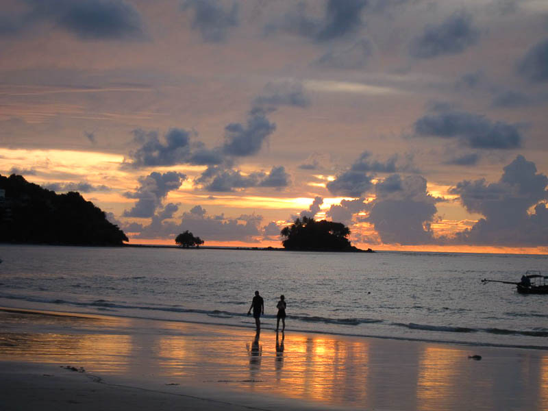 Sunset beach walk